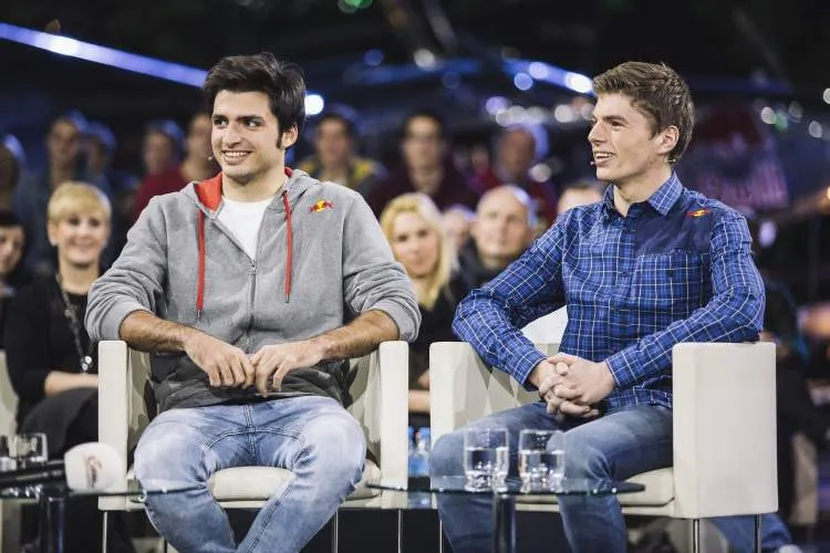 max verstappen and toro rosso team mate carlos sainz