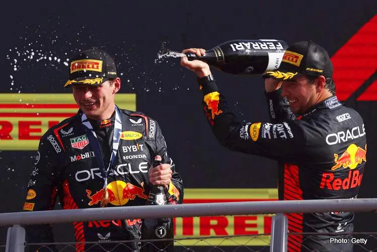 max verstappen sergio perez podium