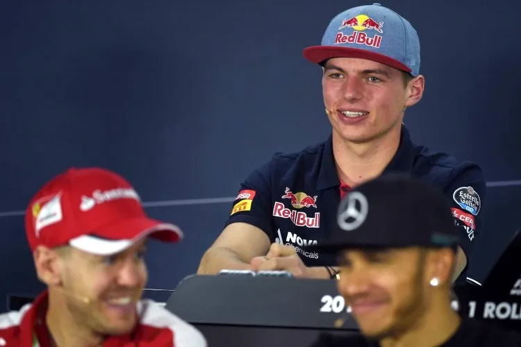 max verstappen with hamilton and vettel