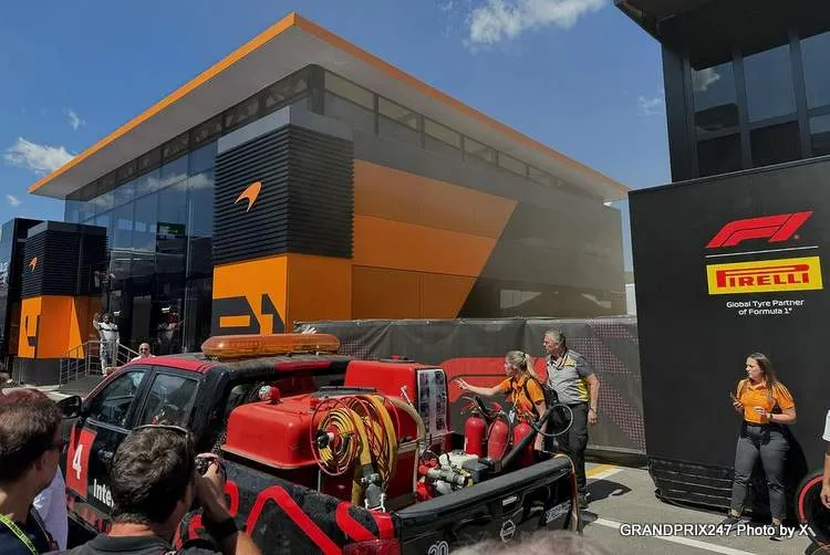 mclaren hospitality fire barcelona 2024