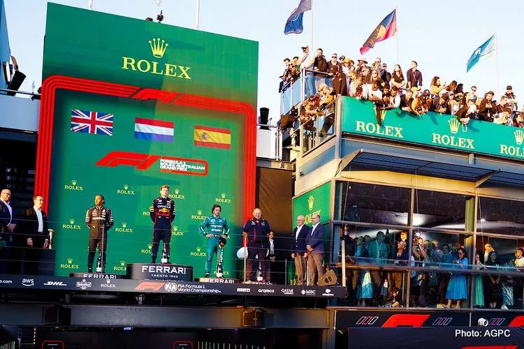 melbourne podium celebrations 2 2023