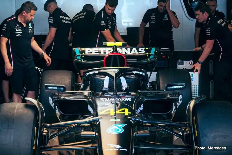 mercedes w14b new car f1 monaco 2023 upgrade