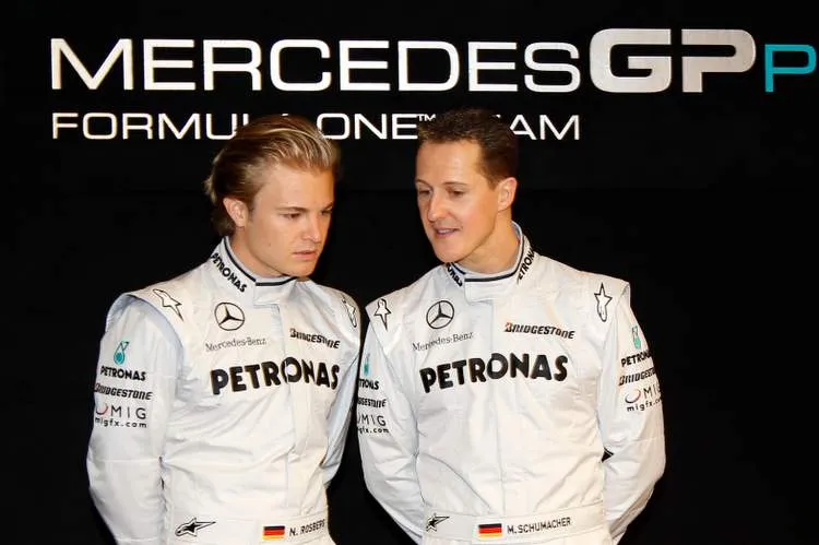 michael schumacher nico rosberg mercedes gp 1