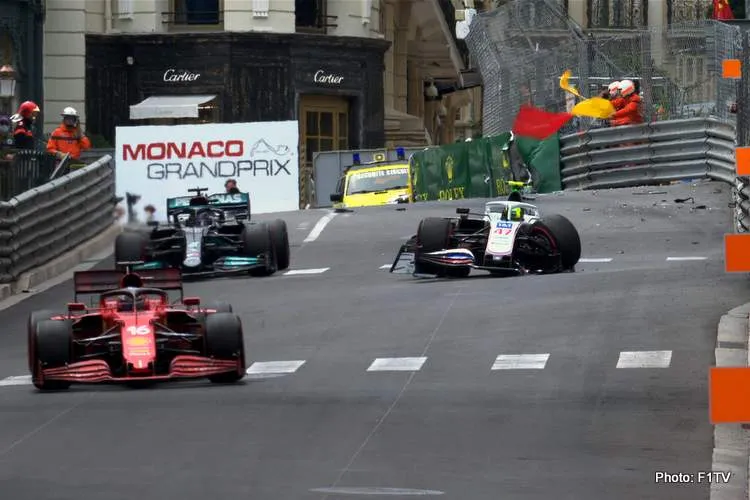 mick schumacher crash monaco 2021 fp3