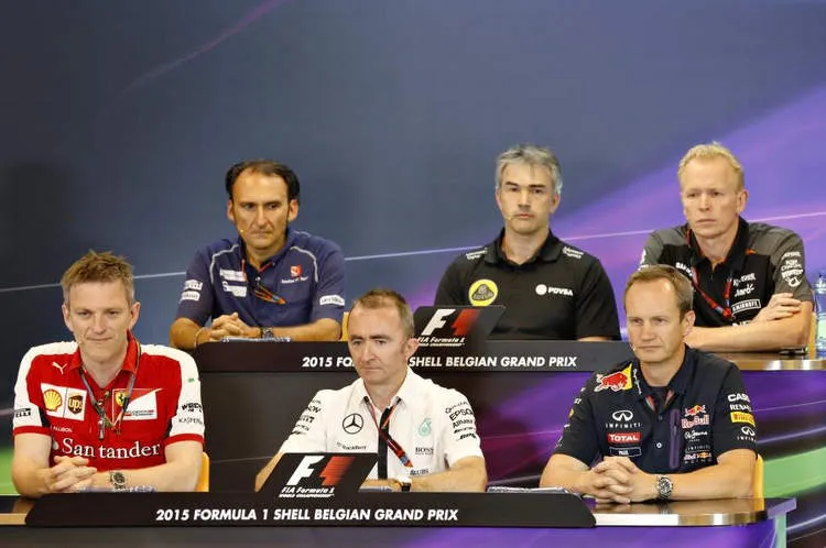 nick chester lotus andrew green force india giampaolo dallara sauber james allison ferrari paddy lowe mercedes and paul monaghan red bull racing
