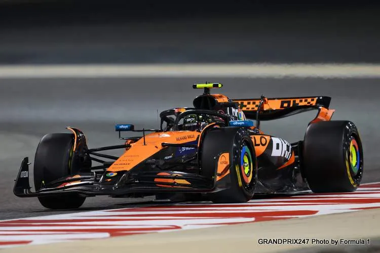 norris bahrain pre season testing 2025