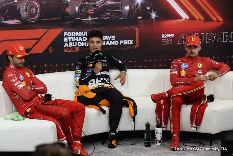 norris sainz leclerc abu dhabi 2024