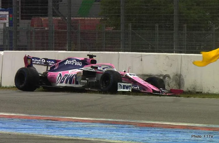 perez 2019 crash hockenheim accident shunt photo
