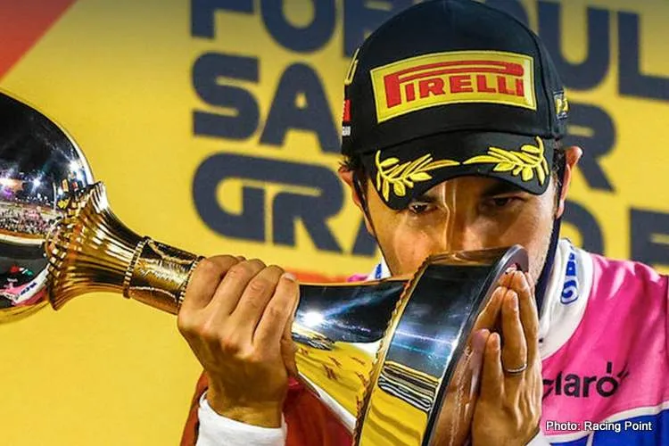 perez trophy podium sakhir