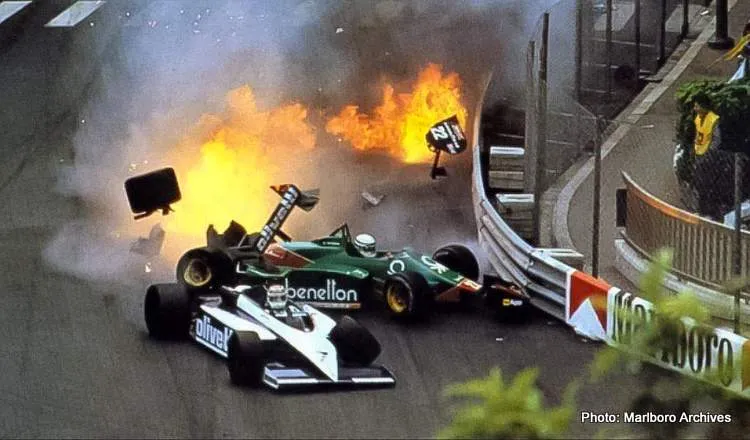 piquet patrese monaco crash