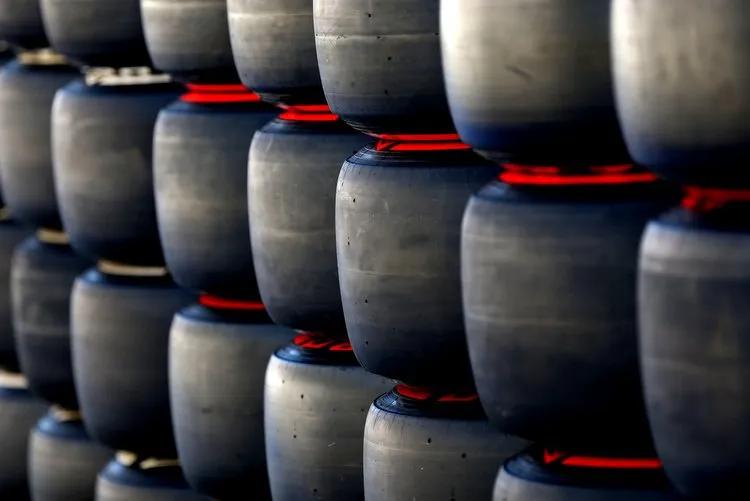 pirelli zero red supersoft and white medium tyres stacked up