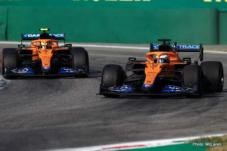 ricciardo norris mclaren winner monza 2021 italian grand prix