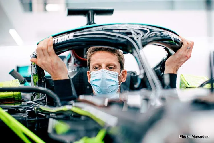 romain grosjean mercedes test
