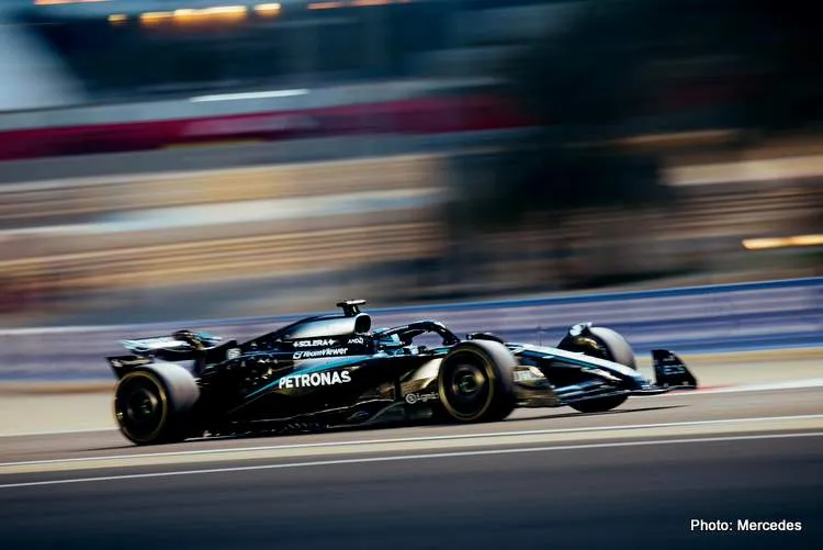 russell bahrain f1 testing mercedes