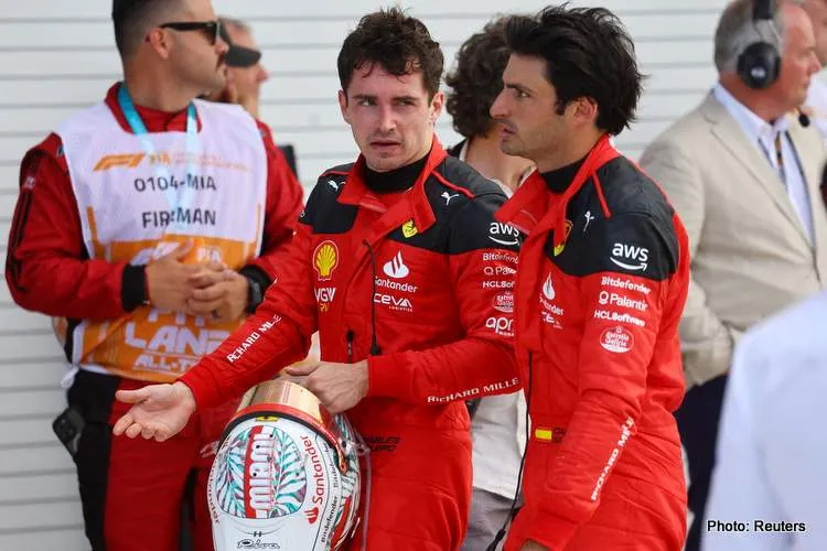 sainz leclerc miami f1 ferrari 2023 bad weekend