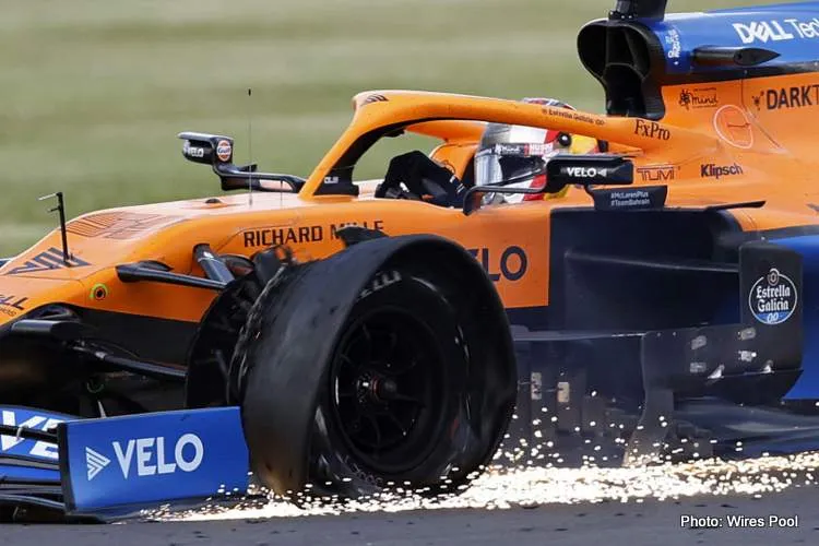 sainz tyre puncture blowout british grand prix 2020