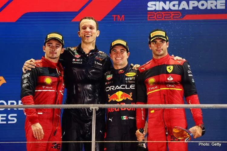 singapore podium celebrations 2022