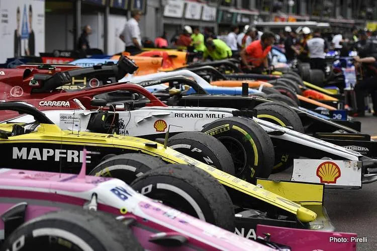 the cars in parc ferme after t