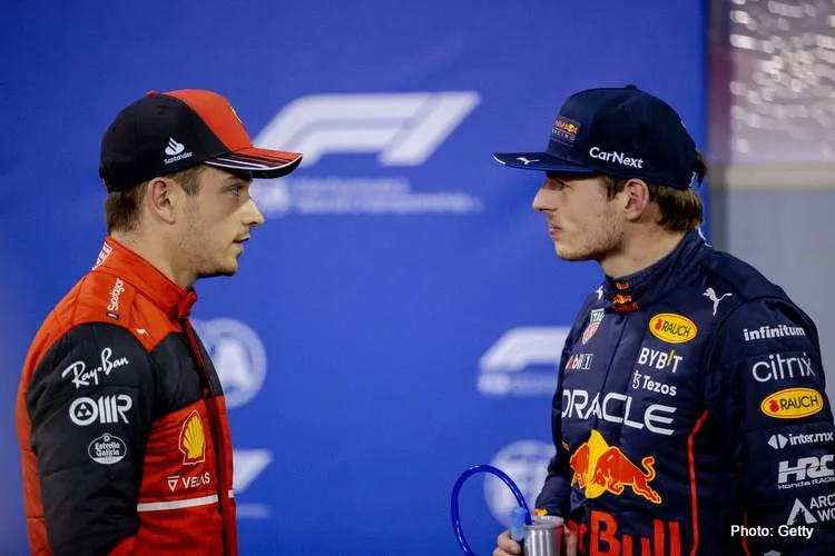 verstappen leclerc parc ferme 2022