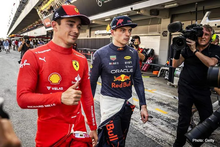 verstappen leclerc spain qualifying