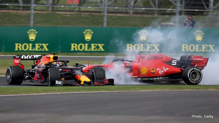 verstappen vettel crash shunt accident photo silverstone