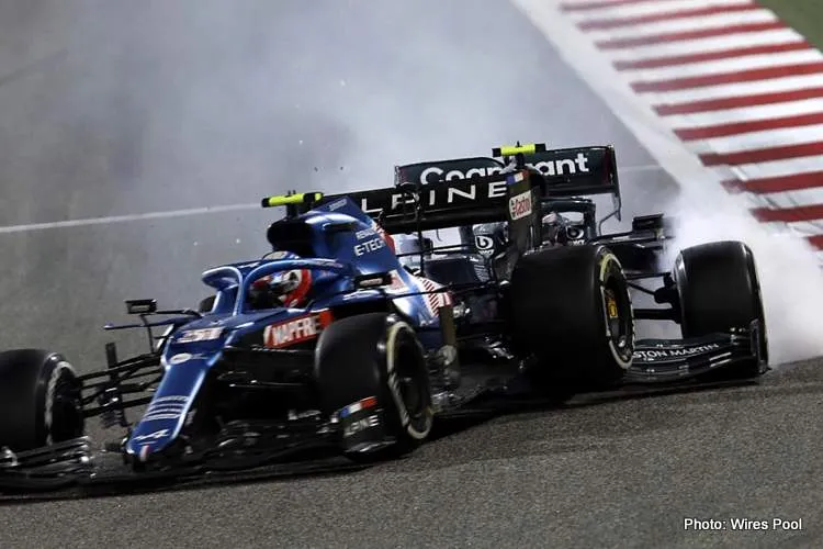 vettel ocon crash 2021 bahrain grand prix
