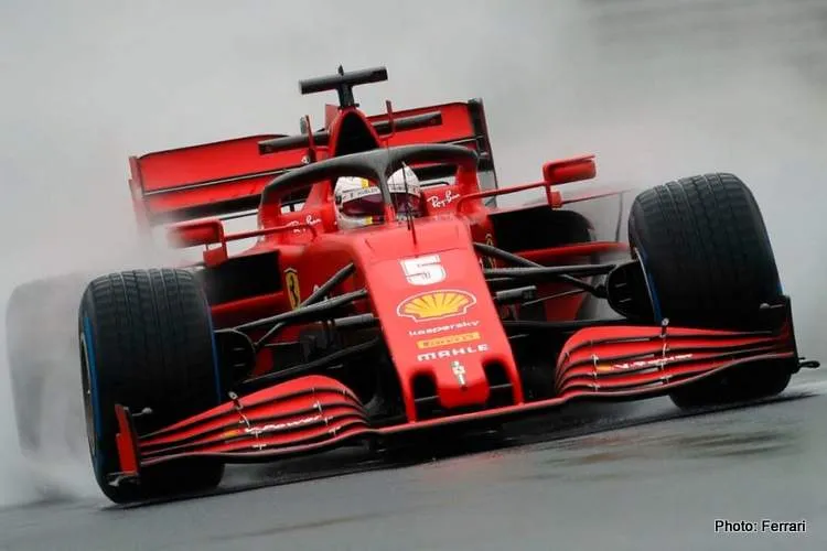 vettel practice rain wires pool
