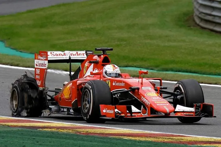 vettel spa ferrari pirelli blowout
