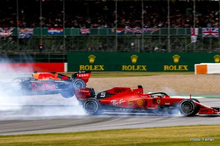 vettel verstappen crash accident silverstone 2019