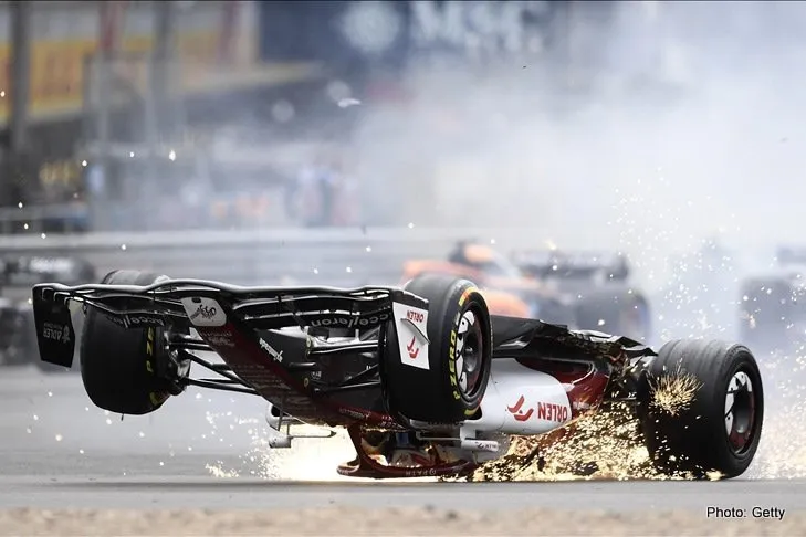 zhou silverstone british gp crash f1 halo