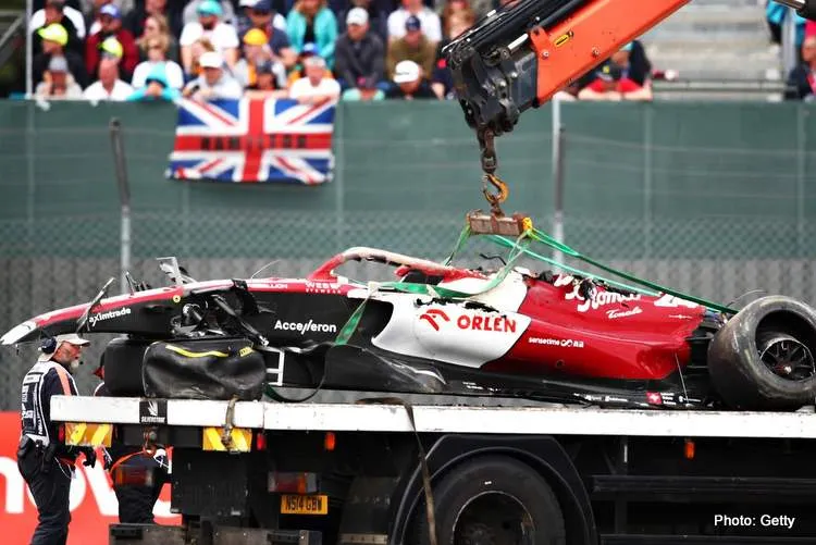 zhou silverstone crash 5 2022