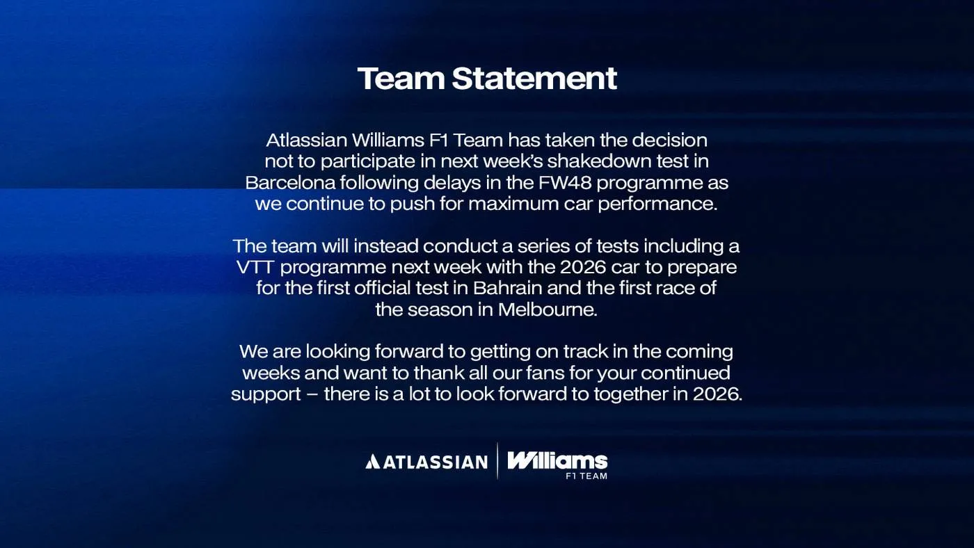williams barcelona fail f1