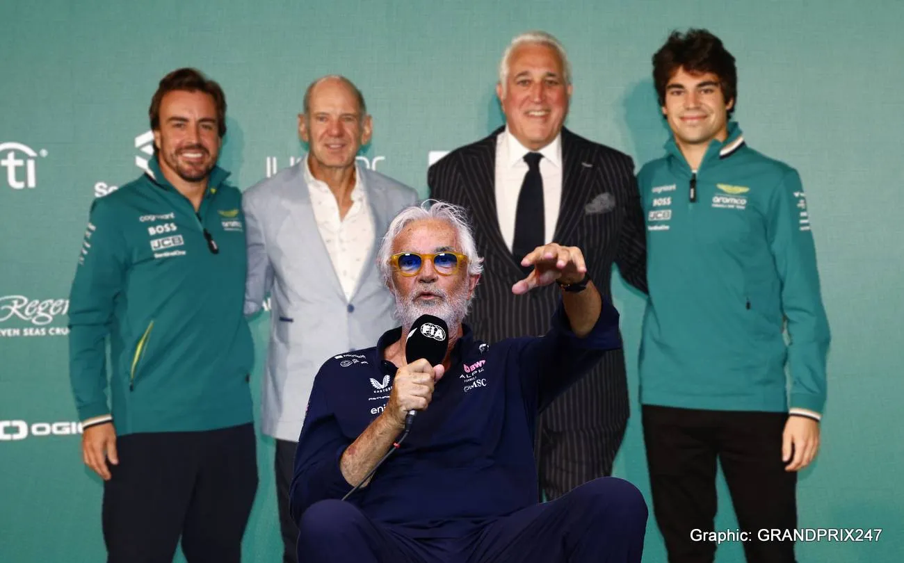 aston martin stroll alonso newey f1 flavio briatore
