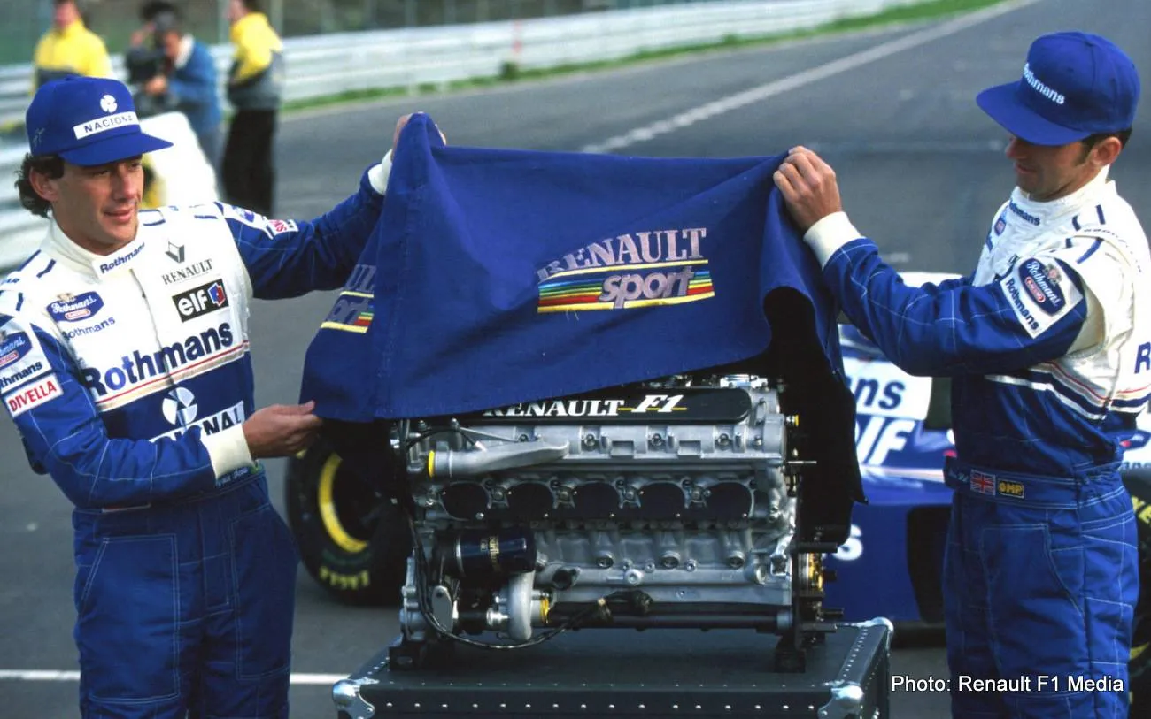 senna damon hill williams f1 renault engine