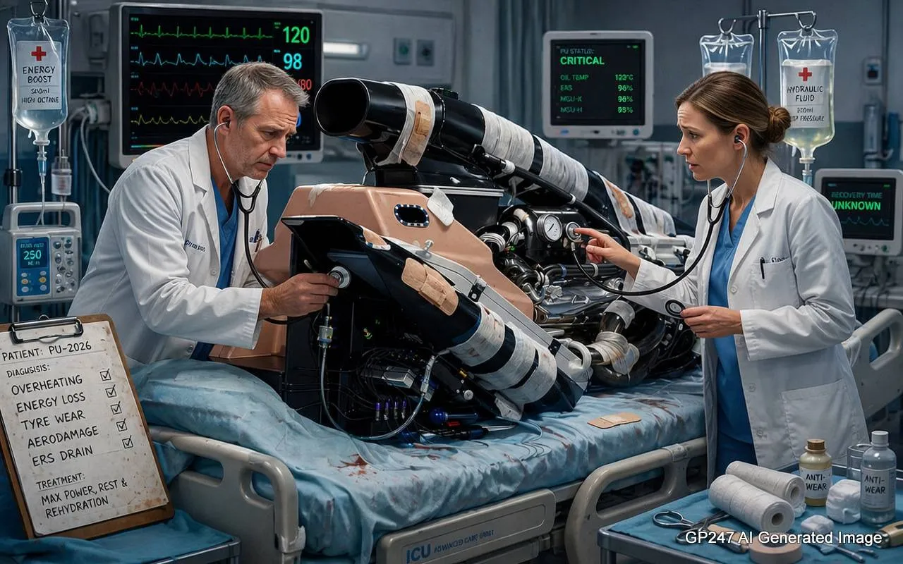 formula 1 power unit engine in hospital problems repair