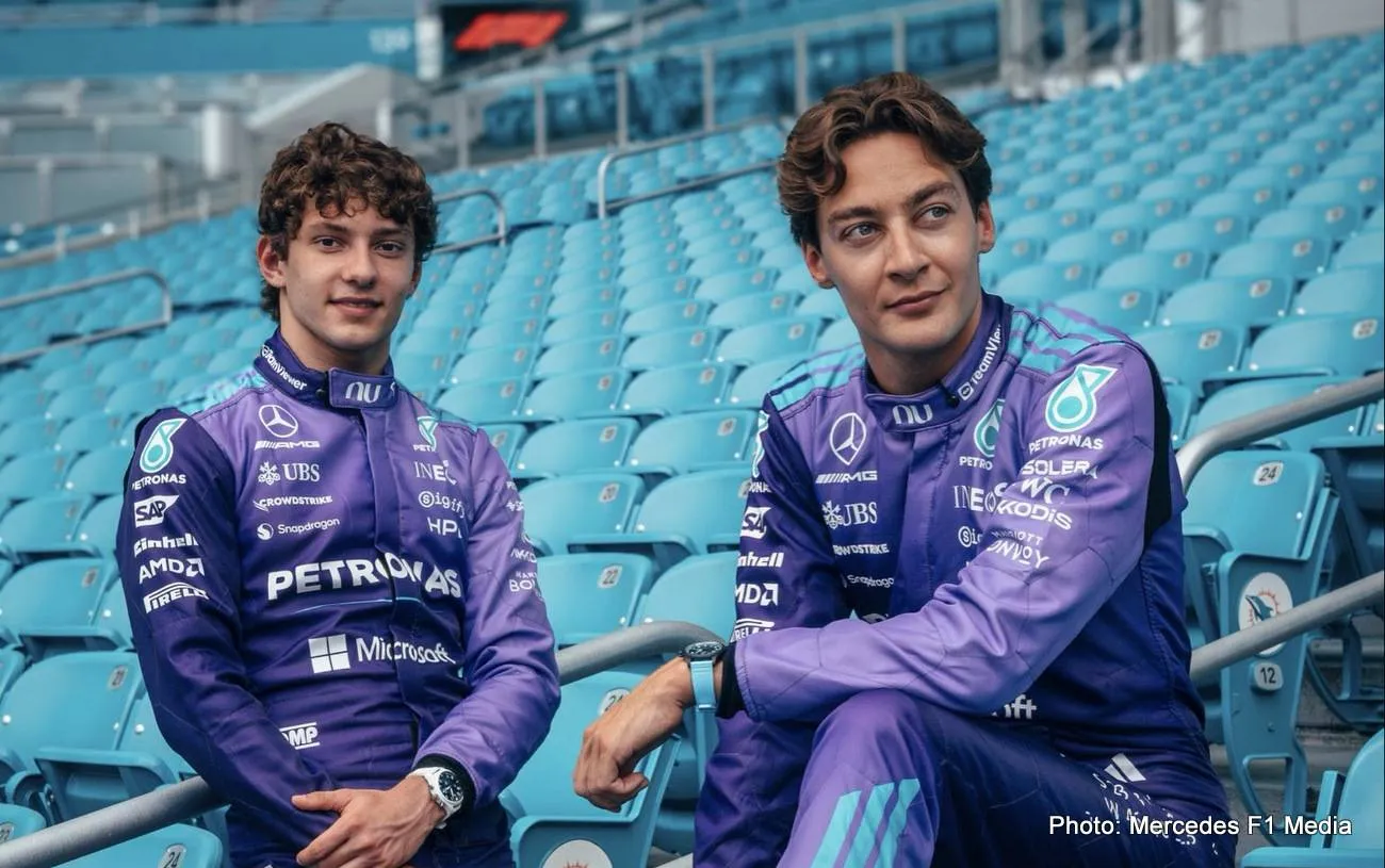 George Russell needs commanding victories over Mercedes teammate Kimi  Antonelli in Miami Grand Prix