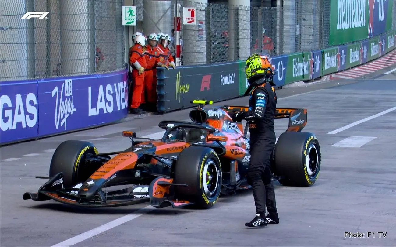 lando norris monaco fp2 dnf