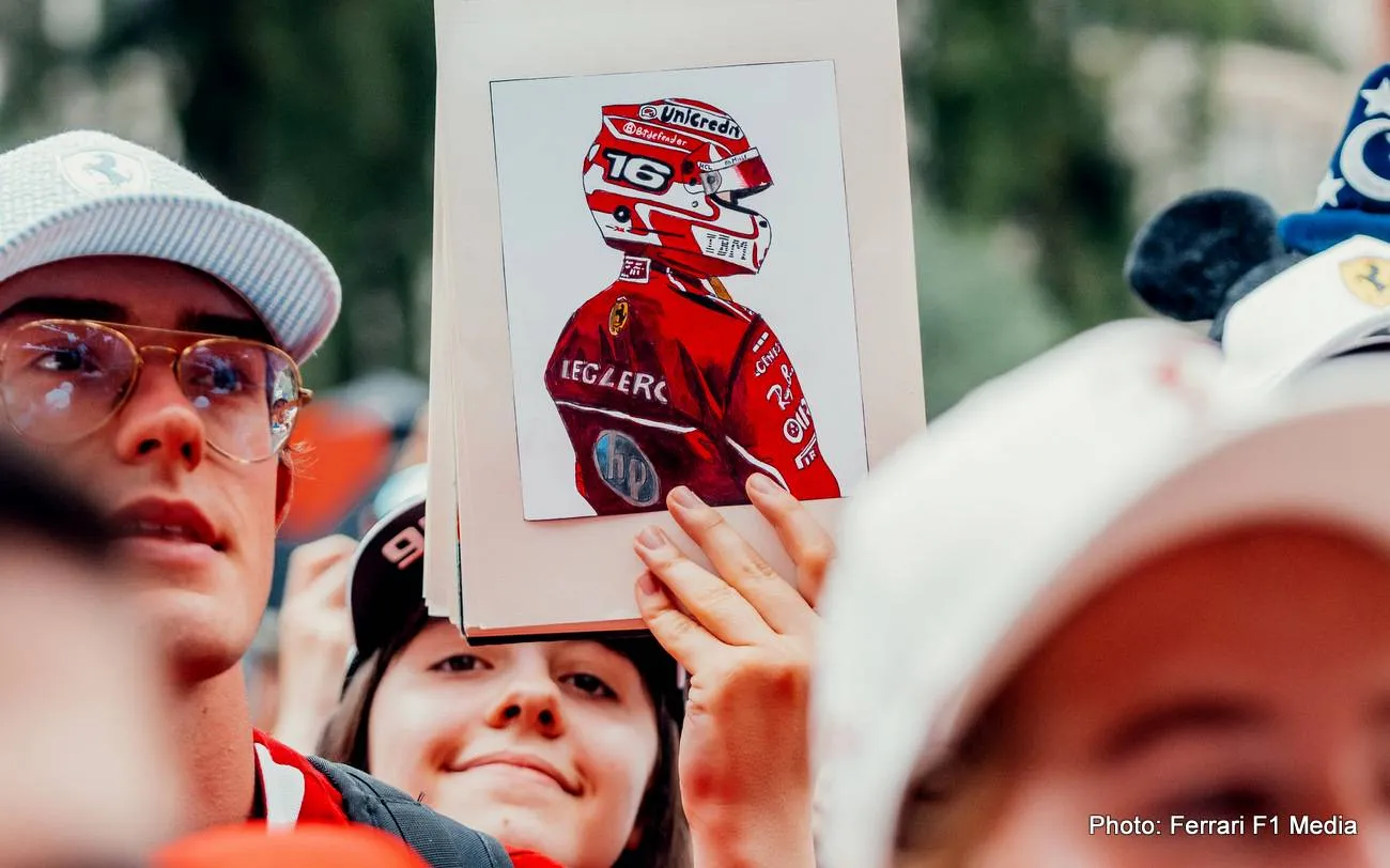 leclerc fans ferrari monaco