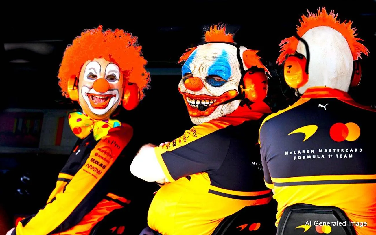 mclaren clowns on the pitwall