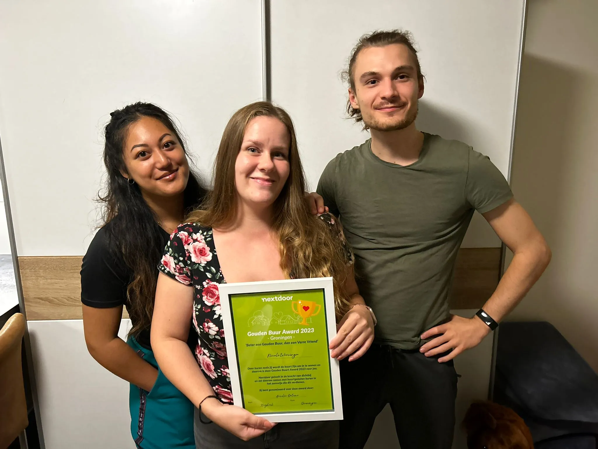 nextdoor gouden buur award groningen winnares nicole en haar naaste buren