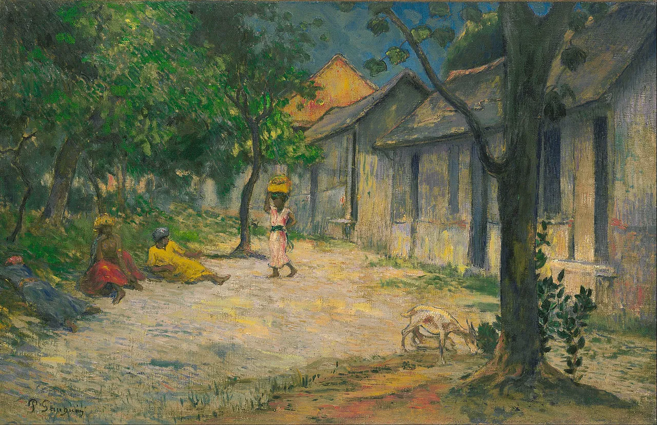 1280px paul gauguin village in martinique femmes et chevre dans le village google art project publiek domein gauguin