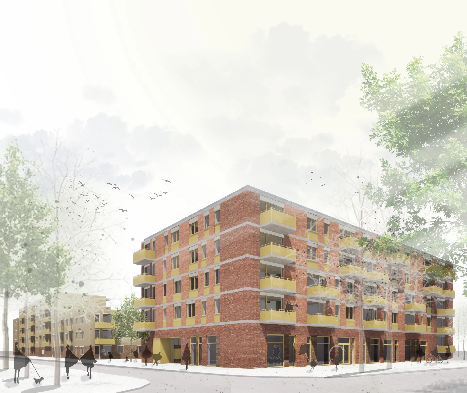 21 03 17 impressie woongebouw aan de eikenlaan selwerd