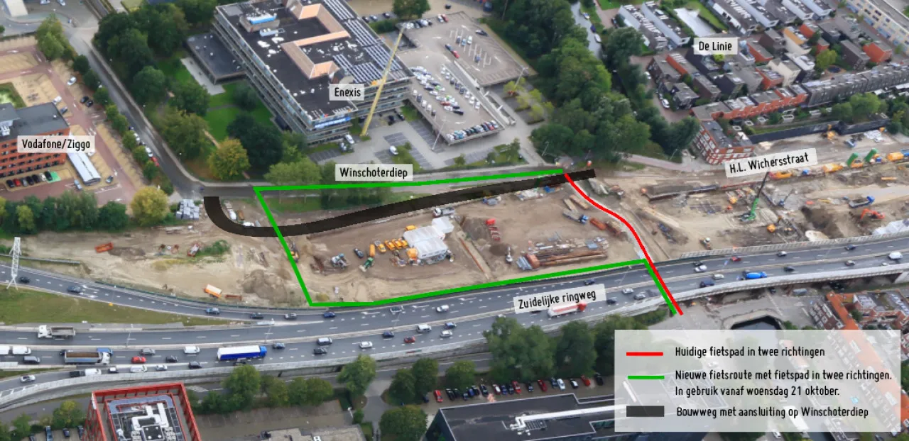 asfalteren fietspad winschoterdiep okt 2020 klein2 aanpak ring zuid