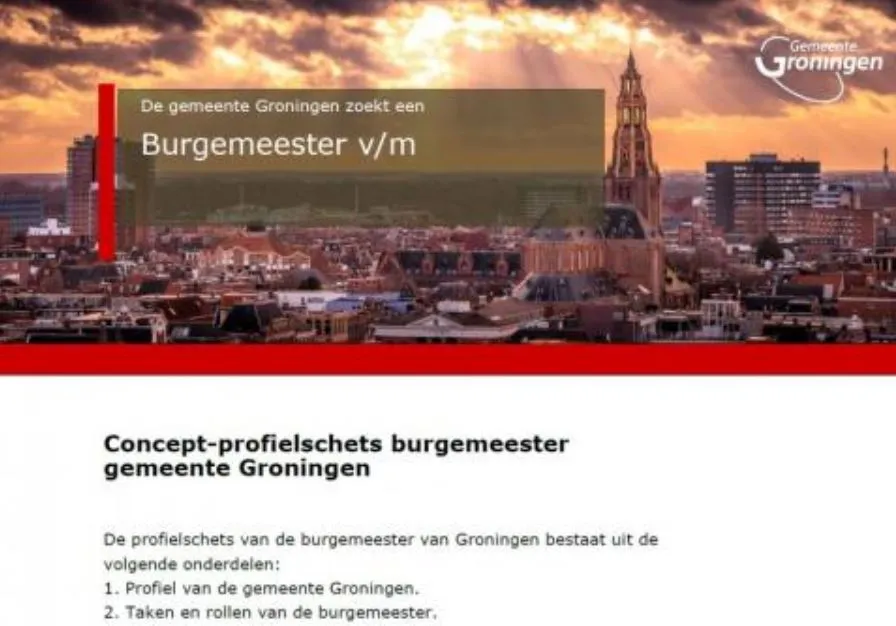 concept profielschets nieuwe burgemeester