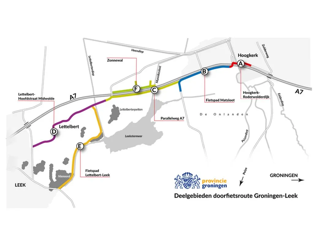 doorfietsroute groningen leek