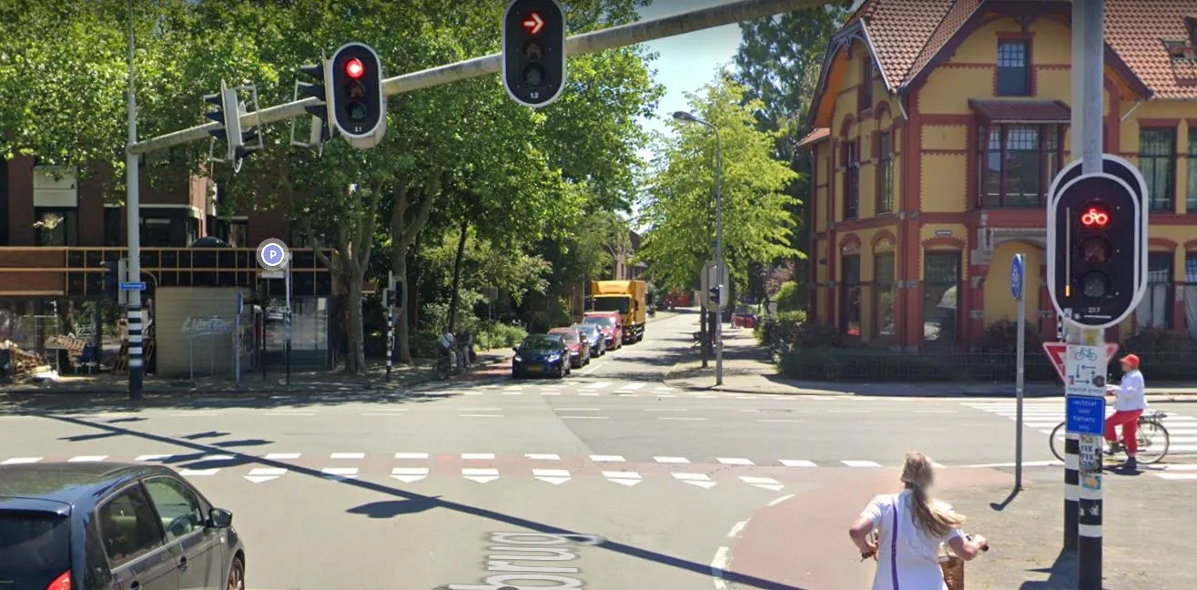 fietspad tegelijk groen trompsingel