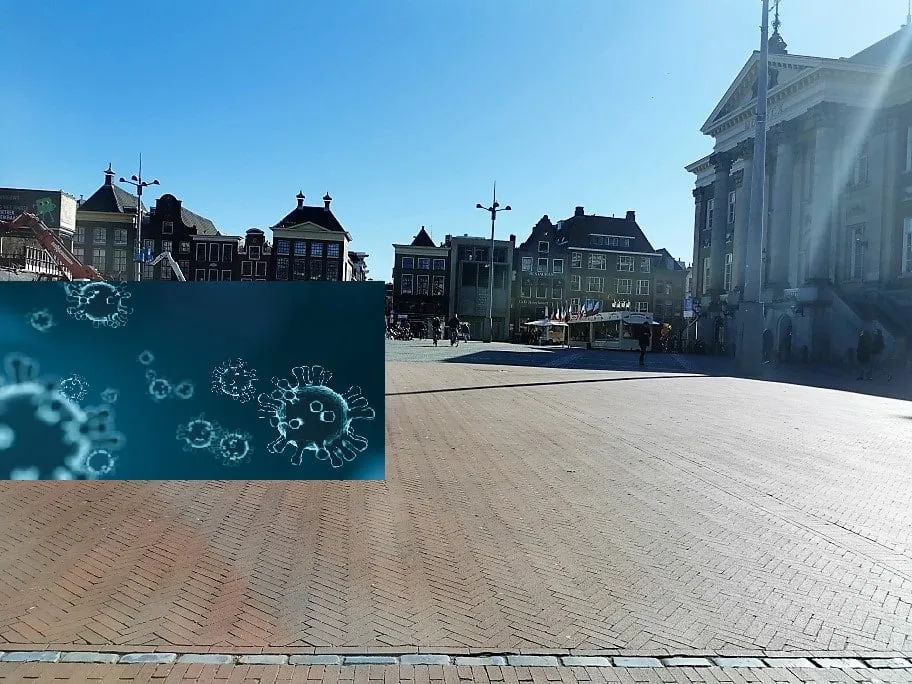 grote markt samen met coronavirus