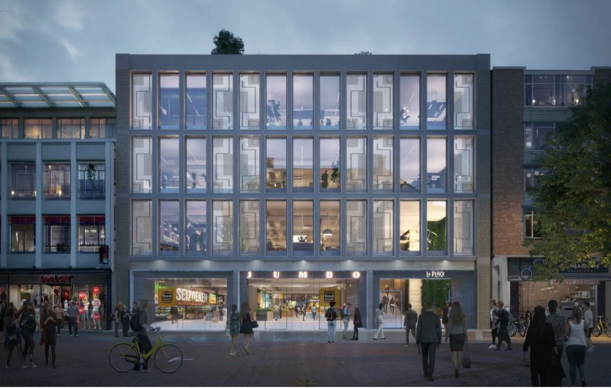 impressie groot handelshuis aanzicht grote marktkaasnrijst