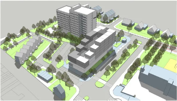 impressie nieuw appartementengebouw de mrodelaan