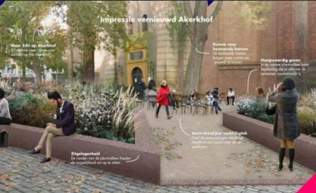 impressie van het vernieuwde akerkhof gemeente groningen 1